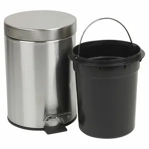 Stainless Steel 3 Litre Step On Rubbish Bin