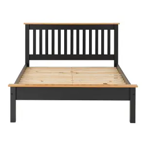 Monaco 5ft Kingsize Bed Frame Low Foot End in Gey and Oak Effect