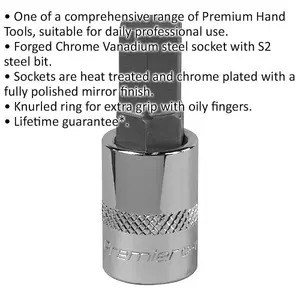 11mm Forged Hex Socket Bit - Durable Chrome Vanadium Tool for Professional Use