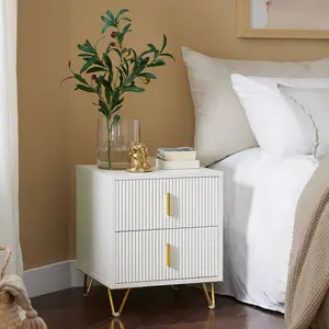 Aldea 2 Drawer Bedside Table White