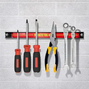 Workbench Wall Strip - Wall Or Toolbox Mounting Magnetic Tool Holder - Supplied With Fixing Screws - Size: 12inch