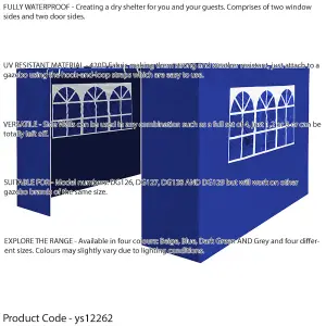 Side Walls Door & Windows for 2x2m Pop-Up Gazebo - BLUE - Garden Party Tent