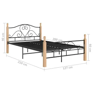 Berkfield Bed Frame Black Metal 120x200 cm