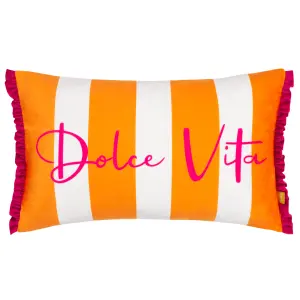 furn. Dolcevita Striped Velvet Polyester Filled Cushion