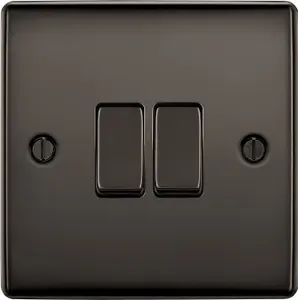 BG Black Nickel 20A 2 way 2 gang Light Switch