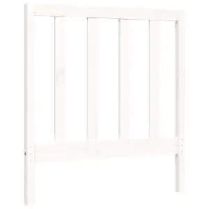 Berkfield Bed Frame with Headboard White Single Solid Wood