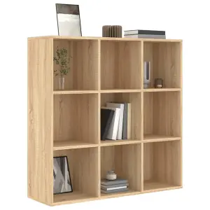 Berkfield Book Cabinet Sonoma Oak 98x30x98 cm Engineered Wood