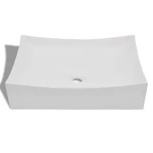 Marini Ceramic Rectangular Bathroom Sink White