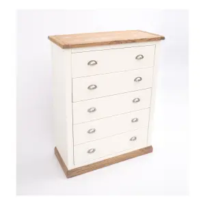 Tropea 5 Drawer Chest of Drawers Chrome Cup Handle