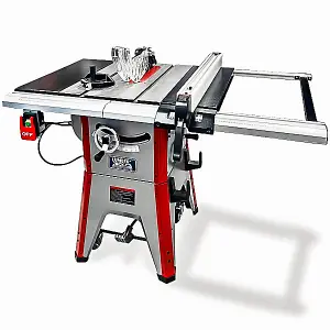 Lumberjack 10" Cast Iron Table Saw with Portable Wheel Kit 1800W Induction Motor