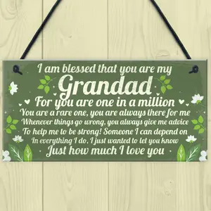 Red Ocean Gifts For GRANDAD Birthday Christmas Hanging Plaque Grandad Gifts From Grandchildren