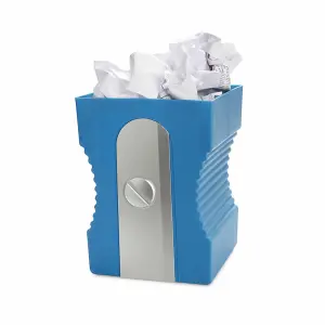 Waste Paper basket, Dust Bin,Home  Office Pencil Sharpener Plastic - Blue