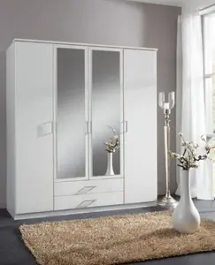 Venice Alpine White 4d 2drw Wardrobe