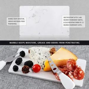 Cheese Board Set, Cheese Platter With 2 Slide-Out Drawers& Cutlery Set& Snack Plates& Marble Cheese Slate, Charcuterie Board For Serving