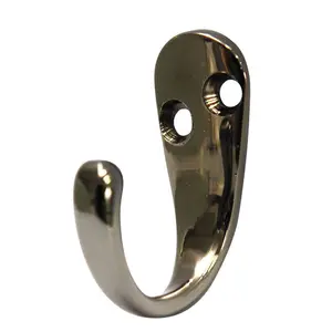 Black Nickel effect Zinc alloy Single Hook (H)18mm (W)37mm