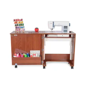 Judy Fold-away Sewing Cabinet in Teak