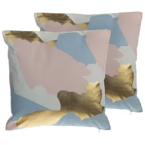 Set of 2 Cushions IXIA Cotton 45 x 45 cm Abstract Pink