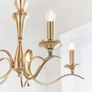 Kala Antique Brass Classic 5 Light Chandelier