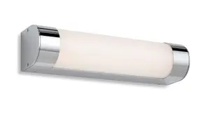 Luminosa Lima Bathroom LED Wall Light 300mm Chrome with Opal Diffuser IP44