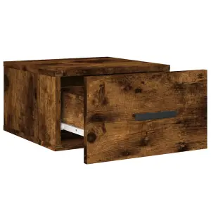 Berkfield Wall-mounted Bedside Cabinet Smoked Oak 35x35x20 cm