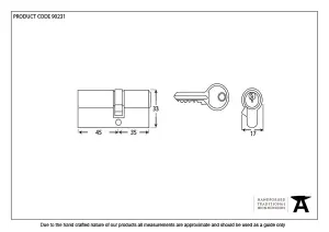 From The Anvil Black 35/45 6pin Euro Cylinder KA