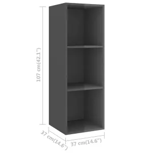 Berkfield Wall-mounted TV Cabinets 2 pcs High Gloss Grey Engineered Wood