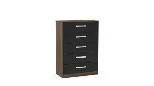 Birlea Lynx 5 Drawer Chest Black