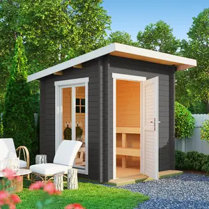 Lasita Abisko Garden Office - 2m x 2m - Compact Doube Glazed Log Cabin