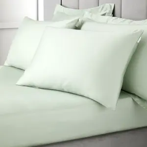 Bianca Fine Linens 400 Thread Count Cotton Sateen Standard 50x75cm Pack of 2 Pillow cases with envelope closure Green