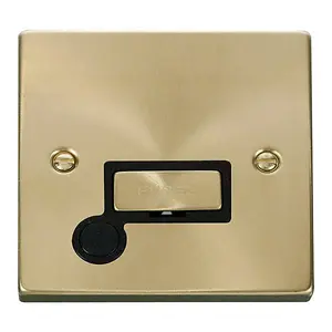 Satin / Brushed Brass 13A Fused Ingot Connection Unit With Flex - Black Trim - SE Home