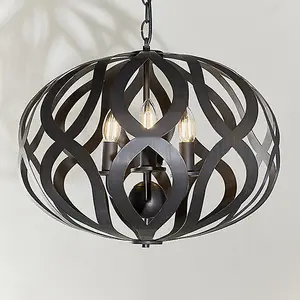 Luminosa Sirolo 3 Light Ceiling Pendant Antique Bronze Paint, E14