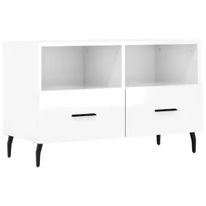 Berkfield TV Cabinet High Gloss White 80x36x50 cm Engineered Wood