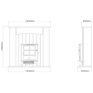 Dimplex Oakmead optiflame White & grey Freestanding & wall-mounted Electric LCD electric stove suite