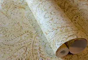 Galerie Tropical Collection Peanut Tahiti Inspired Damask Wallpaper Roll