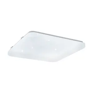 Wall Flush Ceiling Light White Shade White Plastic With Crystal Effect LED 17.3W