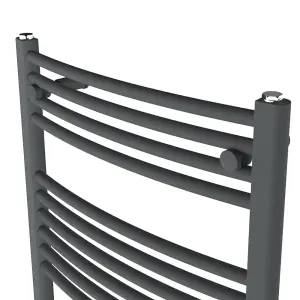 Rinse Curved Bathroom Heated Towel Rail Warmer Radiator Central Heating Anthracite - 1200x600mm