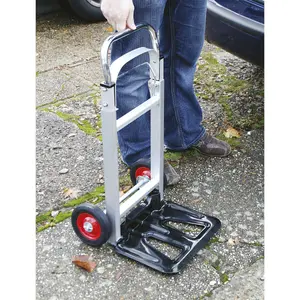 Versatile Lightweight Aluminium Folding Sack Truck with Telescopic Handle - 90kg Capacity