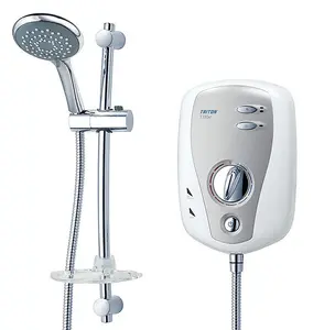 Triton T100xr 8.5KW Electric Shower White & Brushed Chrome Fascia - Rp T80XR