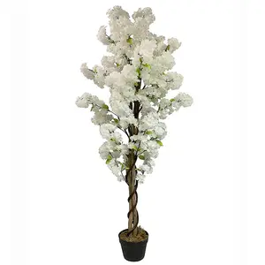 Artificial Blossom Tree White 150cm 5ft Realistic Faux House Plant Fully Potted Botanik