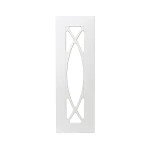 GoodHome Artemisia Matt white Classic shaker Glazed Tall glazed Cabinet door (W)300mm (H)895mm (T)18mm