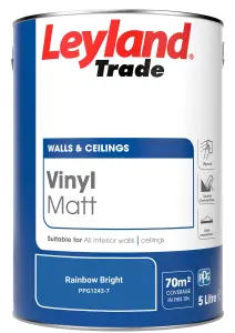 Leyland Trade Vinyl Matt Walls & Ceilings Emulsion Paint Rainbow Bright (PPG1243-7) 5L