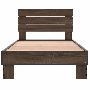 Berkfield Bed Frame without Mattress Brown Oak 75x190 cm Small Single