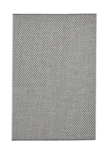 Seam Flat Weave Easy Clean Plain Rug - Ivory/Black - 160x220