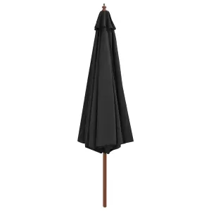 Berkfield Outdoor Parasol with Wooden Pole 350 cm Anthracite