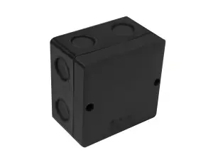 High-Quality IP66 Junction Box - Black 81 x 81mm with 8 Weatherproof Inlets