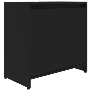 Berkfield Bathroom Cabinet Black 60x33x61 cm Engineered Wood