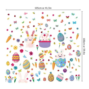 Walplus Happy Bunnies Easter Windows Clings - 150Pcs