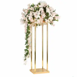 Gold Metal Vase for Wedding Centerpieces Tables 80cm(H)