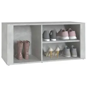 Berkfield Shoe Cabinet Concrete Grey 100x35x45 cm Engineered Wood