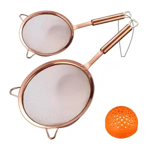 Gourmet Easy Set of 2 Stainless Steel Strainer - Rose Gold